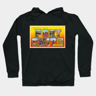 Greetings from Fort Smith Arkansas, Vintage Large Letter Postcard Hoodie